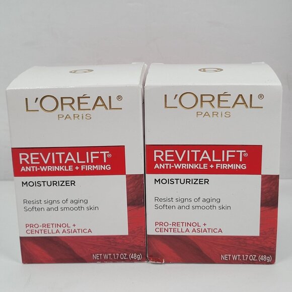 LOréal Paris Revitalift Anti-Wrinkle + Firming Moisturizer 1.7 Oz Set of 2 NIB - Picture 1 of 5